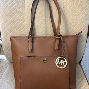 Michael Kors Camel Tote with Gold Accents